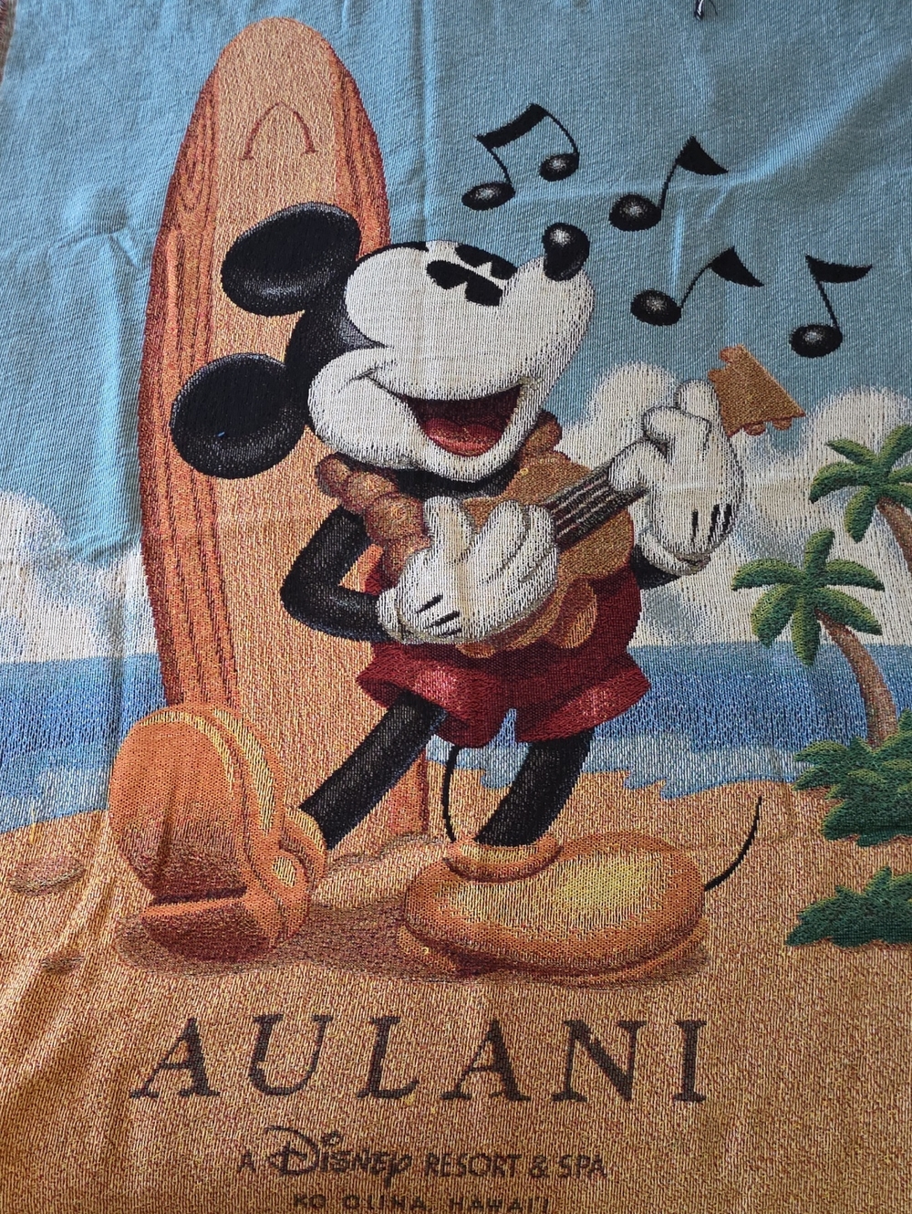 Aulani Disney Resort & Spa Mickey Mouse Blue Blanket